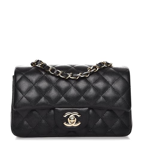 chanel rectangular mini black caviar|CHANEL Caviar Quilted Mini Rectangular Flap Black.